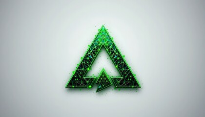 Apex Legends Logo: Stunning Green Triangular Design, High Resolution, Futuristic, Abstract, Gaming Icon