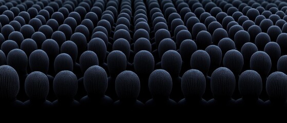 Obraz premium A large group of silhouettes representing unity in diversity, illustrating the collective human presence and identity.