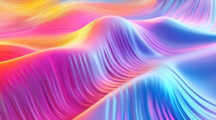 Obraz premium Abstract Colorful Waves: A Symphony of Hues and Curves