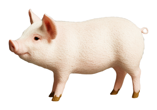 Pink Piglet Side View Portrait