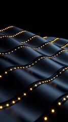 Naklejka premium A modern abstract background featuring illuminated wave patterns and soft curves in dark tones.