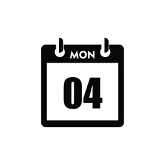 calender icon, 04 monday icon with white background