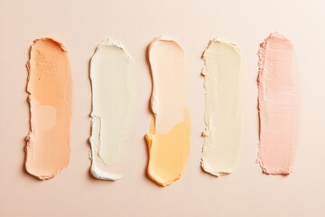 Five Makeup Swatches Showcasing Diverse Shades