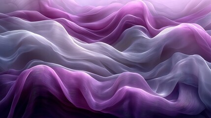 Fototapeta premium Purple and white fabric waves, abstract background, texture design