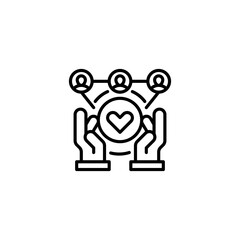 Team Support line icon. Universal creative premium symbol. Vector sign icon logo template. Vector illustration