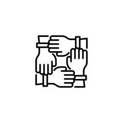Teamwork line icon. Universal creative premium symbol. Vector sign icon logo template. Vector illustration