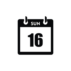 calender icon, 16 sunday icon with white background
