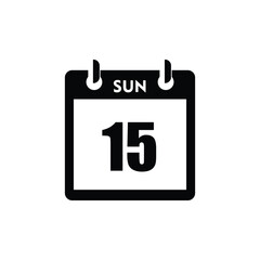 calender icon, 15 sunday icon with white background