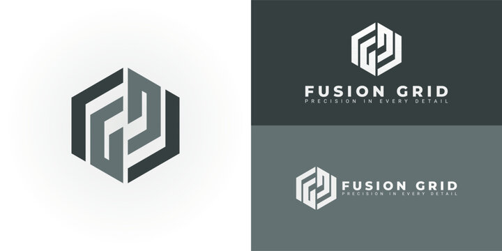 The dynamic logo design features the initials FG creatively integrated into a striking hexagonal shape, creating a unique symbol that evokes a sense of structure, precision, and architectural symbol