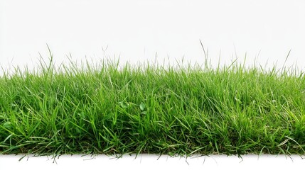 Obraz premium Lush Green Grass Against A White Background