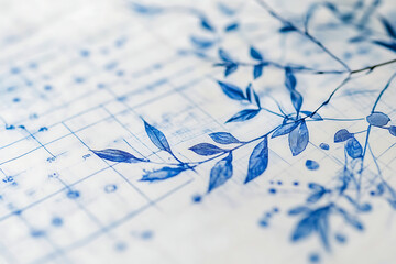 close up of blue and white christmas decoration