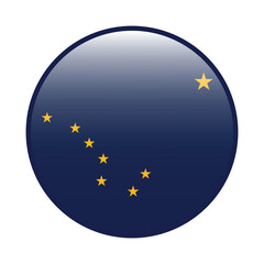 Alaska flag. Alaska round flag logo icon computer vector illustration design
