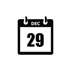 calender icon, 29 december icon with white background