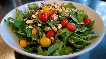 Arugula Salad with Cherry Tomatoes and Almonds