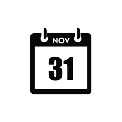 calender icon, 31 november icon with white background
