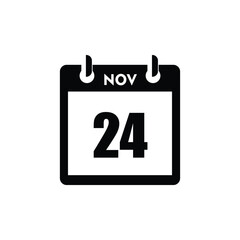 calender icon, 24 november icon with white background