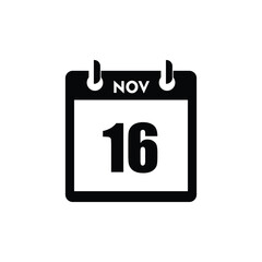 calender icon, 16 november icon with white background
