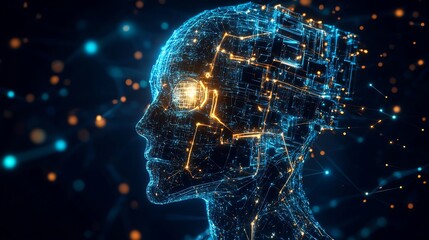 Transformer based AI model visualized with self attention layers illuminating across a futuristic network 