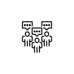 Team Discussion line icon. Universal creative premium symbol. Vector sign icon logo template. Vector illustration