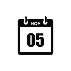 calender icon, 05 november icon with white background