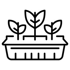 Seedling Tray Vector Icon