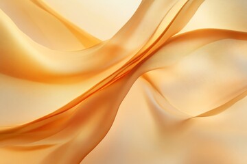 Obraz premium A smooth flow of light orange silk fabric creating an elegant and ethereal background