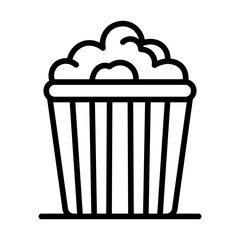 Movie Popcorn Bucket Vector Icon