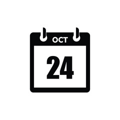 calender icon, 24 october icon with white background