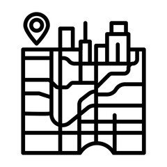 City Map Vector Icon