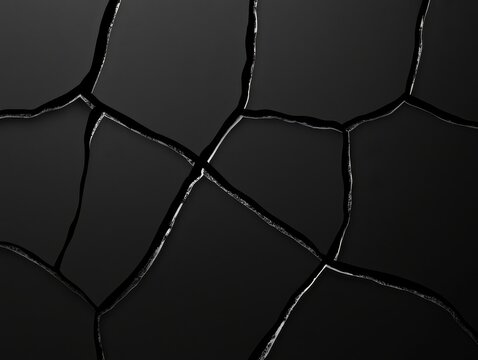 Close-up of cracked black soil, showcasing unique patterns and textures in an arid landscape.