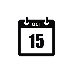 calender icon, 15 october icon with white background