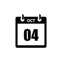 calender icon, 04 october icon with white background