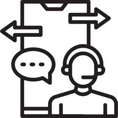 Banking Chat Support Vector Icon