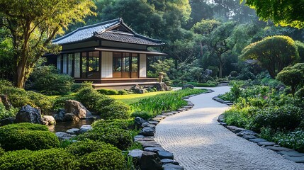 japanese garden in spring