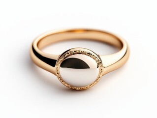 Elegant gold ring with a polished surface, perfect for capturing the essence of luxury and sophistication.