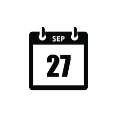 calender icon, 27 september icon with white background