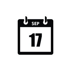 calender icon, 17 september icon with white background