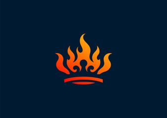 A fiery crown logo symbolizing power, resilience, and transformation through flames.