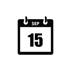 calender icon, 15 september icon with white background