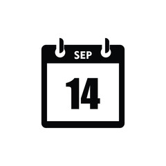 calender icon, 14 september icon with white background
