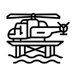 Offshore Platform Helicopter Icon