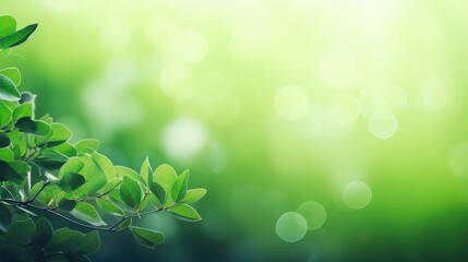 leaves green bokeh background