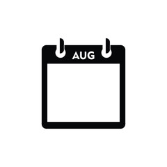 calender icon, august icon with white background