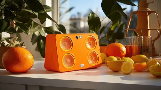 compact orange electronics