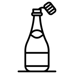 Champagne Bottle Vector Icon