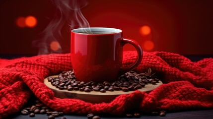 blanket red coffee mug