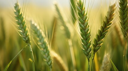 Fototapeta premium close wheat field green