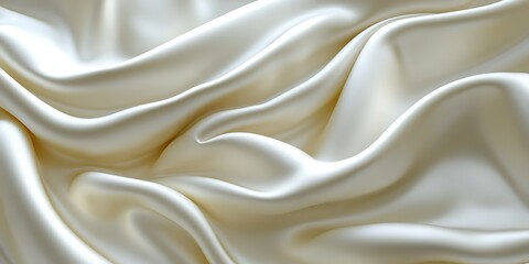 Obraz premium Cream silk fabric folds, texture background, luxurious drape