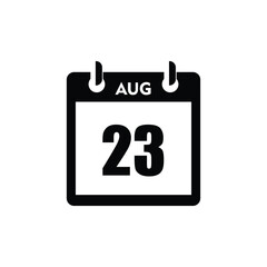 calender icon, 23 august icon with white background