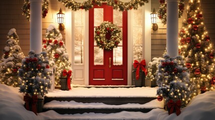 Fototapeta premium decorations christmas front door